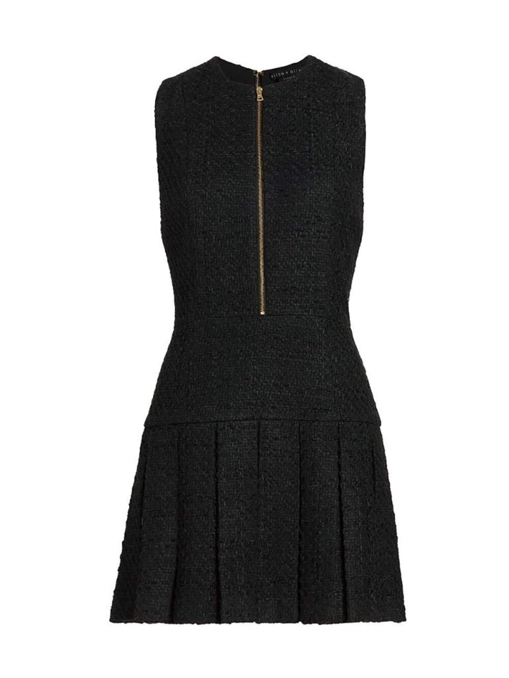 Alice + Olivia Ellis Pleated Drop Waist Mini Dress Black - Size 8 - Tags on!